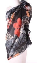 Pareo Chusta Plażowa Sarong 100x180 Bawełna czarny