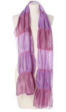 Elegancki lekki szal lila fioletowy cieniowany na wiosnę i lato do sukienki z wiskozy i jedwabiu 45x170cm