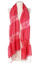 Elegancki lekki szal różowy cieniowany na wiosnę i lato do sukienki z wiskozy i jedwabiu 45x170cm
