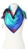 Jedwabna apaszka chusta kolorowa Marina D'Este 90x90cm ekskluzywna niebieska